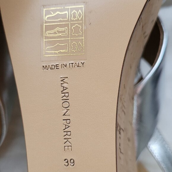 Marion Parke Metallic Slingback Platform Wedge Sandal - Picture 7 of 10